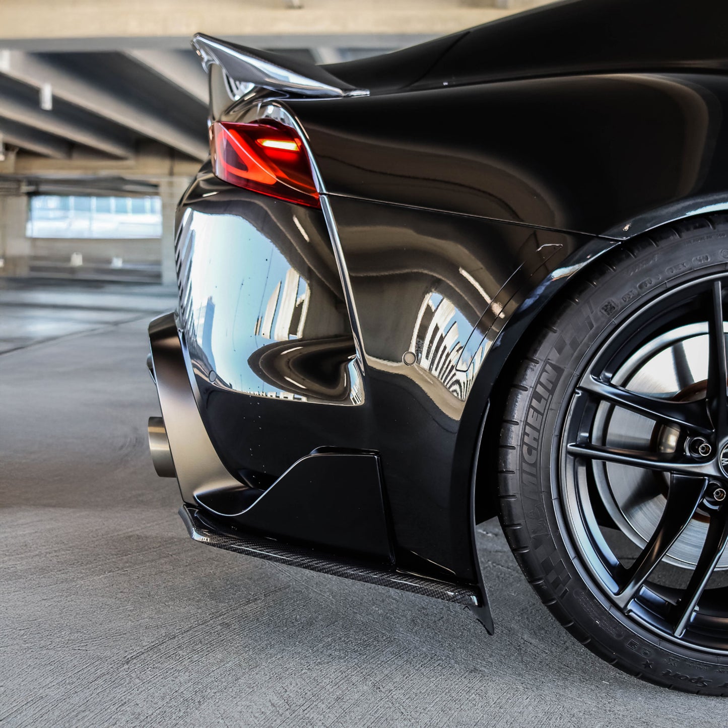 A90 Carbon Fiber Rear Bumper Side Splitters